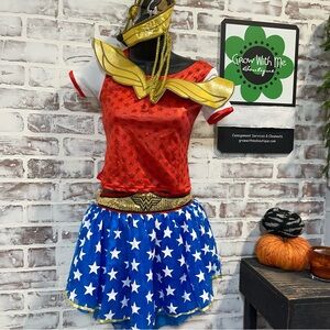 DC Wonder Woman Kids Costume - Red, Blue, Gold  10/12